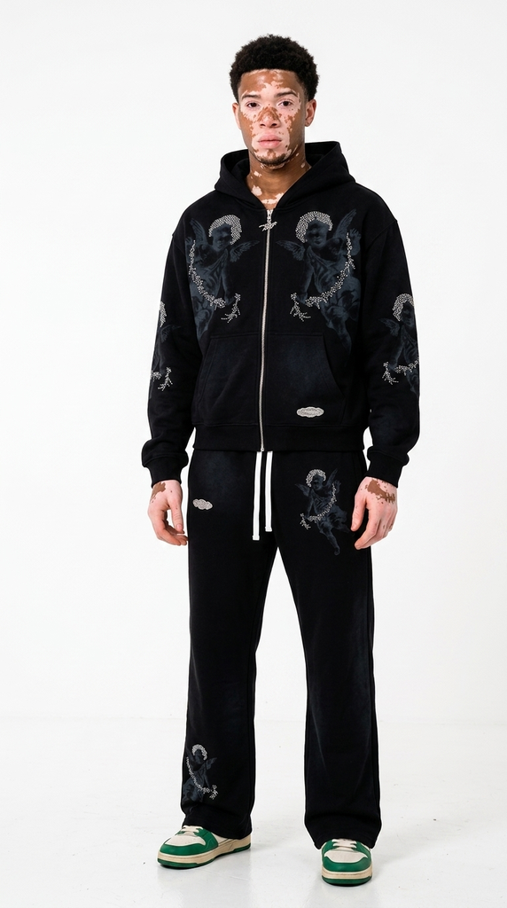 Hoodie Set (XS, Negro)